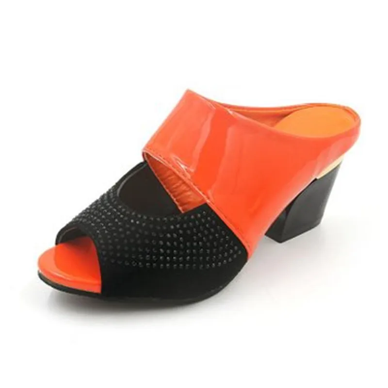Summer Fashion Casual Women's Peep Toe Slippers Ladies Fish Mouth Sandals 2019 New Thick Heel Non-slip Shoes | Обувь