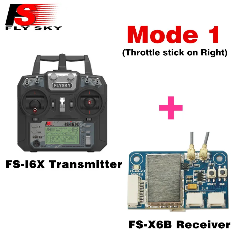 FS-i6X with X6B R Flysky FS-i6X 10CH 2,4 ГГц AFHDS 2A передатчика радиоуправляемой модели к компьютеру с FS-iA6B FS-iA10B FS-X6B FS-A8S приемник для RC Самолет режим 2 - Цвет: FS-i6X with X6B R