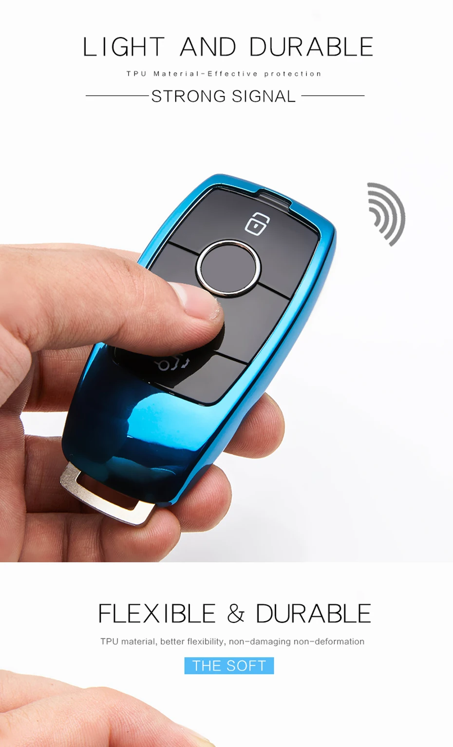 KUKAKEY ТПУ чехол для ключей автомобиля для Mercedes Benz C Class W205 C200 C180 C260 C300 E Class W213 E200 E300 E320 дистанционный держатель