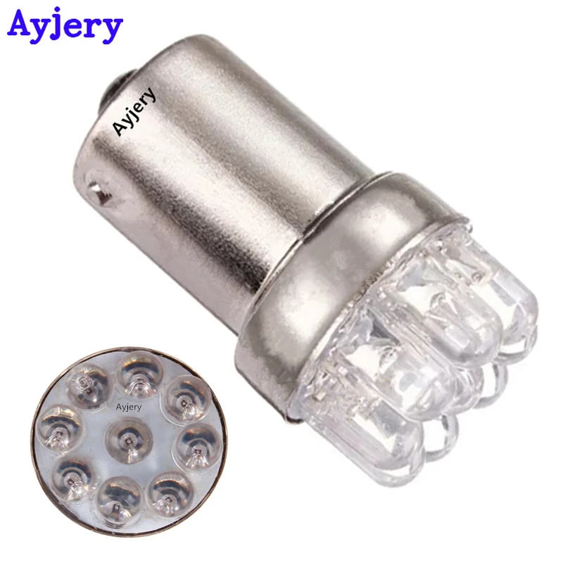 AYJERY 10 шт. AC/DC 12V G18 1156 BA15S P21W 9 светодиодный автомобилей указатели поворота задние