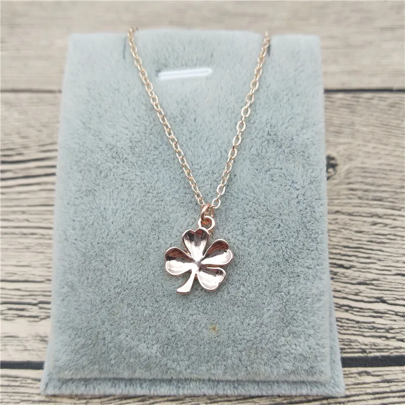 Новинка ожерелье с четырехлистным клевером золотистого цвета серебряного