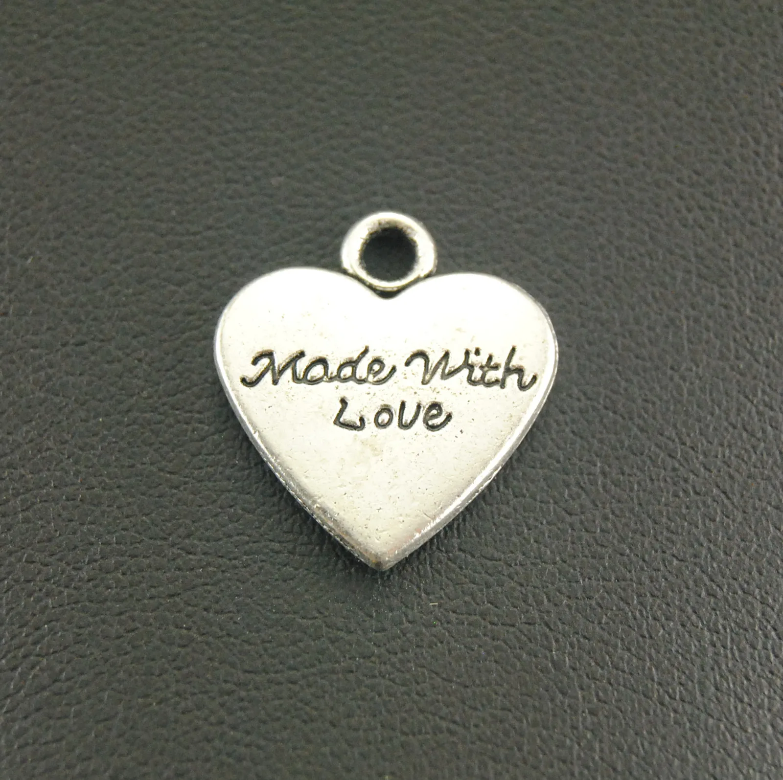 10 шт. серебряный металлический большой браслет ручной работы с сердечком