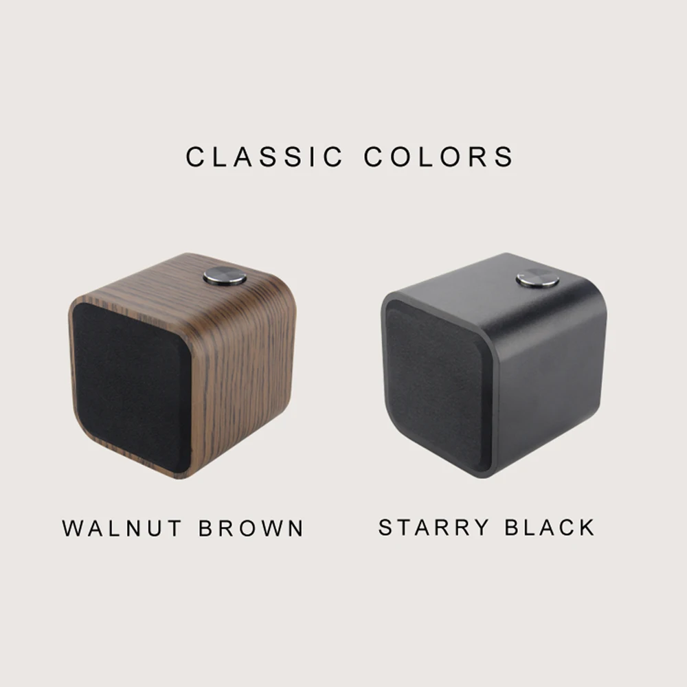 Смалоди HiFi деревянная Bluetooth колонка с сабвуфером, беспроводная портативная миниатюрная колонка для открытого пространства со встроенным FM-приемником 10 Вт.
