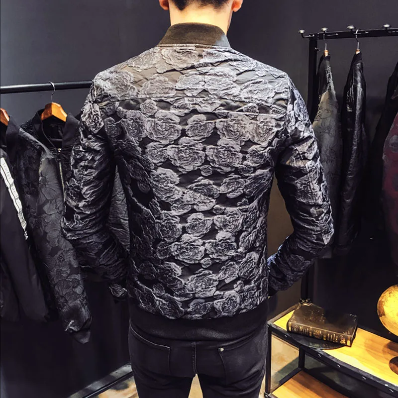 Мужской приталенный жакет mkass фирменный с цветочным принтом повседневная