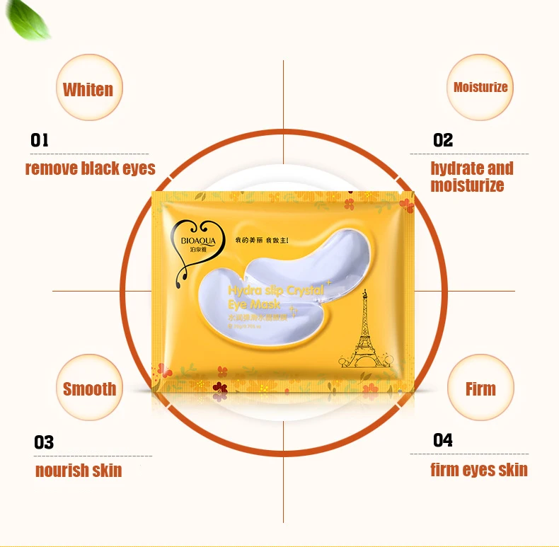 BIOAQUA Collagen Crystal Eye Mask Remover Dark Circles Anti-Puffiness Finelines Whiteing Nourish Care Anti Aging Essence | Красота и
