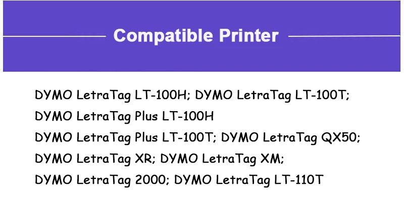 CIDY для Dymo LT 18769 18771 18768 18770 ткань железная черная на белом 12 мм* 2 м совместимый Dymo letratag 91201 лента для LT-100H