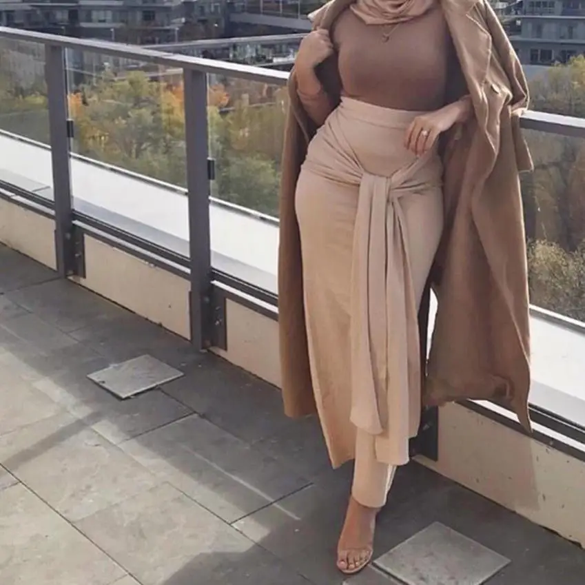 4 вида цветов женская элегантная скромная мусульманская юбка с поясом новая