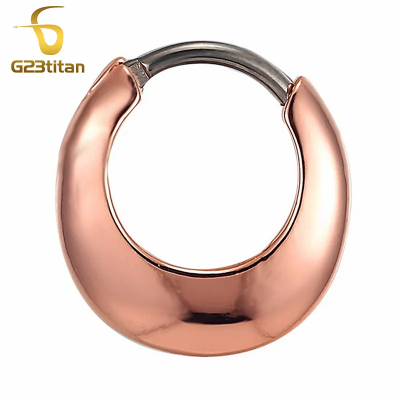 Septum Clicker G23titan титана пирсинг тела ювелирные изделия 16 г G23 титановый полюс перегородка кольцо с игла для прокалывания Кристалл Сережка для пирсинга в перегородку носа защелка для носа - Окраска металла: Septum Clicker
