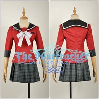 danganronpa v3 killing harmony harukawa maki cosplay costume custom red sailor suits plaid skirt black cosplay wig pigtail