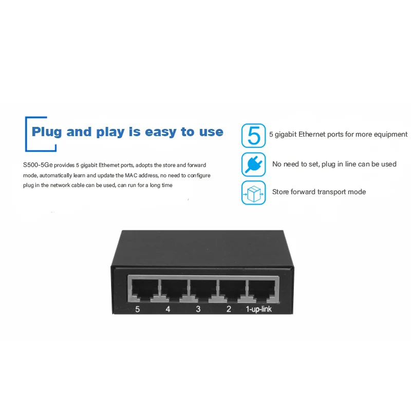 Коммутатор Ethernet на 5 портов 1000 м 10/100/1000 Мбит/с|Сетевые коммутаторы| |