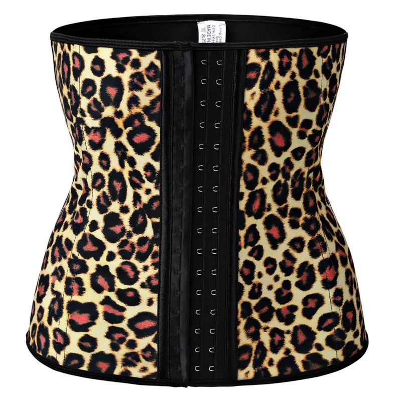 Brown Leopard Aohaolee латексные тренерские Корсеты Формирователи животик для похудения облегающие пояса латексный корсет дамские корсеты Fajas Shaper Прямая - Цвет: Brown Leopard