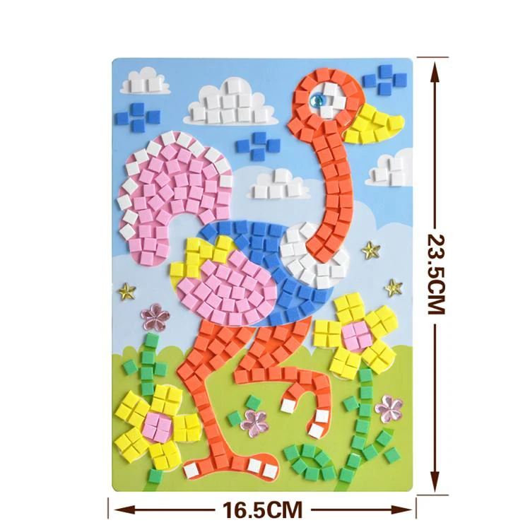 Ostrich 24 стиля на выбор, 3D Мозаика, креативная наклейка, игра, анимальстраспорт, искусство, ремесло, головоломка для детей, EVA, обучающая игрушка - Цвет: Ostrich
