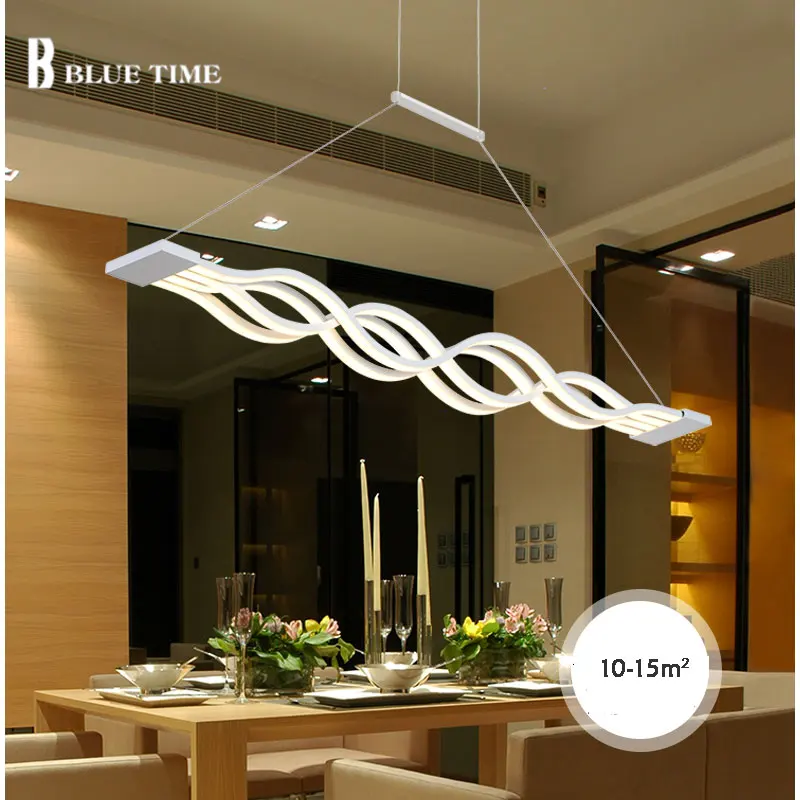 

Wave Modern Led Pendant Lights For Dinning Room Kitchen Black&White Pendant Lamp Led Lighting Fixtures L120CM 100CM Hanging Lamp