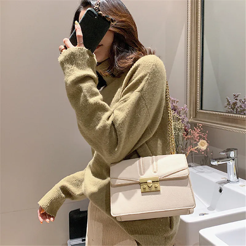 Женская дизайнерская сумка кожаная клетчатая женская повседневная через плечо