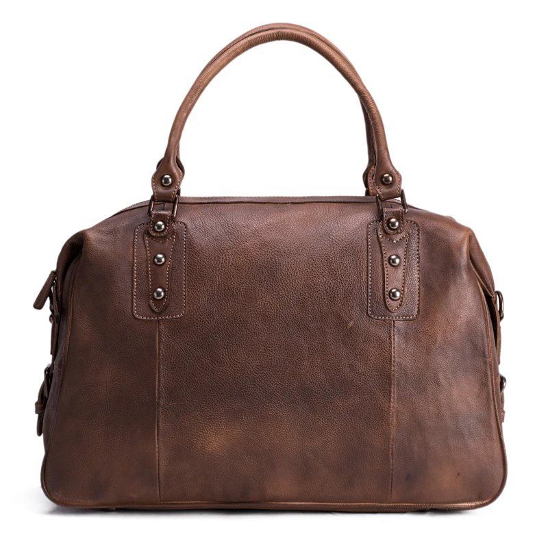 ROCKCOW растительного дубления кожаная дорожная сумка в винтажном стиле вещевой