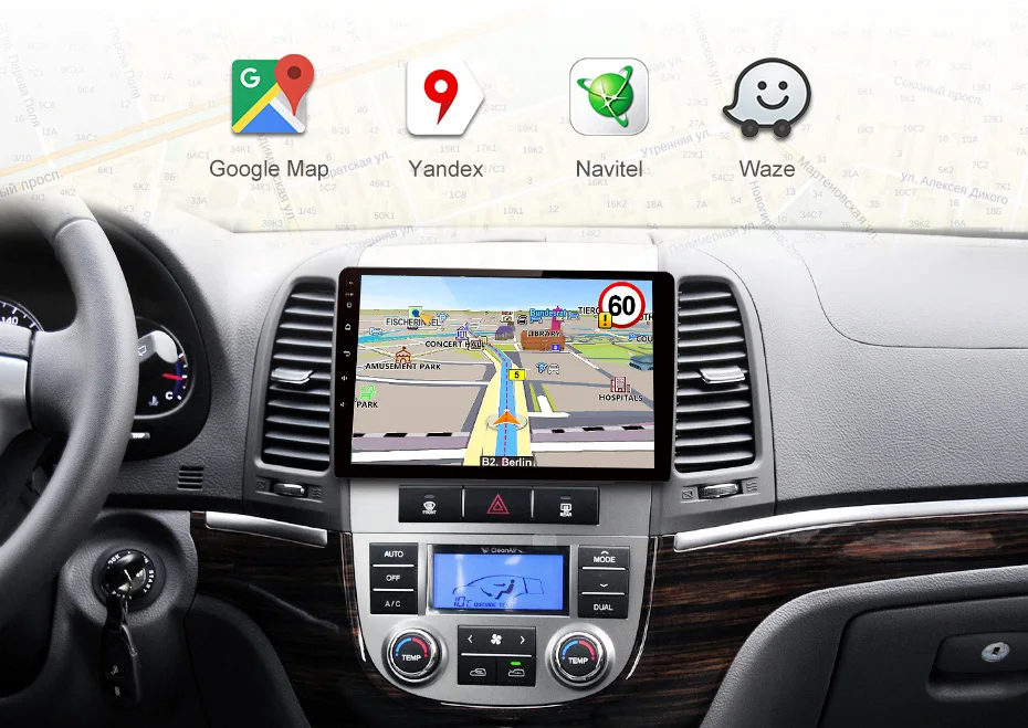 Junsun 2 Din мультимедийный видеоплеер Android 8,1 gps навигационный радиоприемник для hyundai Santa Fe 2 2006 2007-2012 Седан без dvd слота