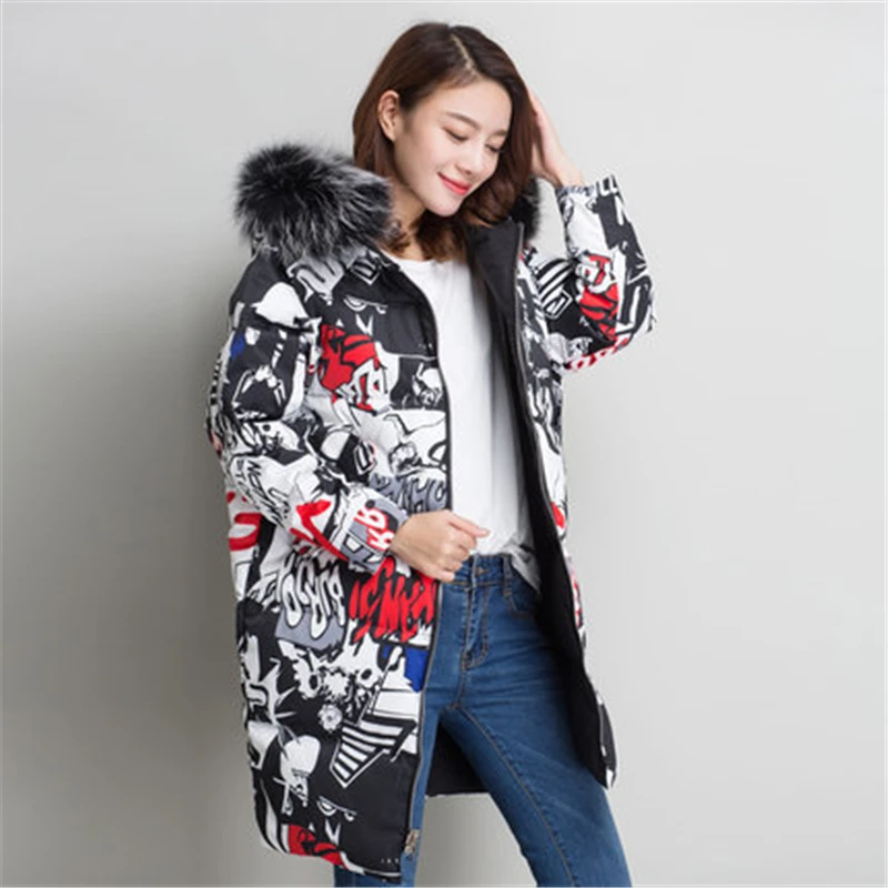 Новинка 2018 Модный женский пуховик с длинным разрезом двусторонний цвет