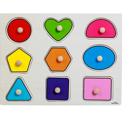 Geometric shape Детские игрушки Деревянные Монтессори головоломки ручной захват доска набор образовательных деревянных игрушек Мультфильм автомобиль животных головоломки Детский подарок - Цвет: Geometric shape