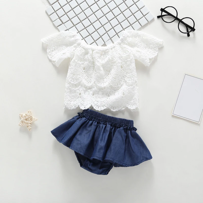 Новые летние белые кружевные топы с короткими рукавами для девочек Рубашки +