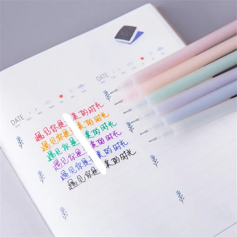 Красочные корейские гелевые ручки прозрачные матированные полировки школы