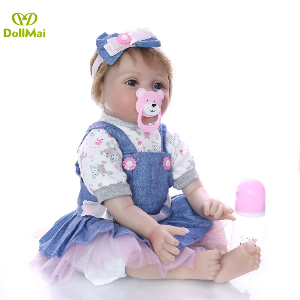 55 см Reborn Baby Doll Мягкая кукла из силикона детские игрушки Детская реборн recien nacidos