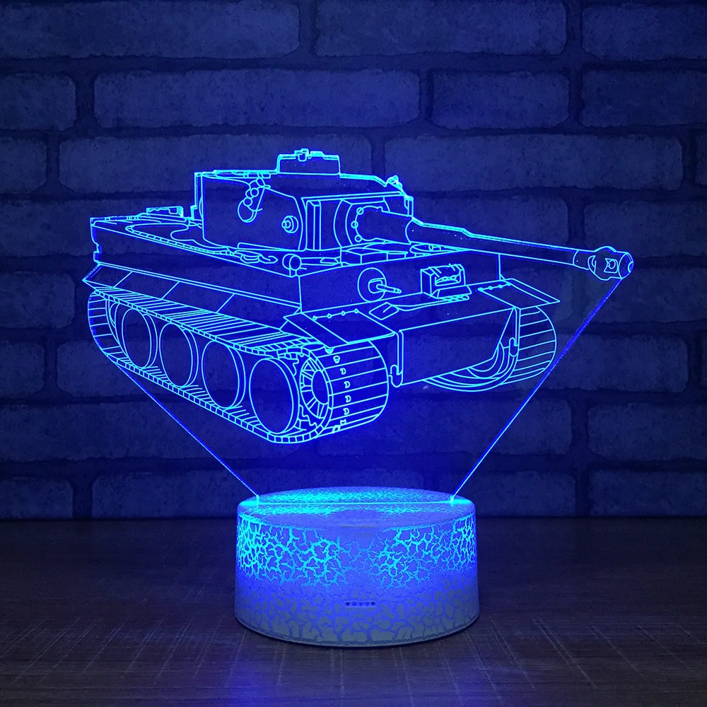 Бак трещины белое основание светильника 3D светодиодный 7 цветов взрыв