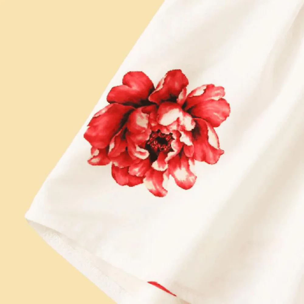 Модный женский комбинезон шорты повседневный с цветочным принтом и бантом на