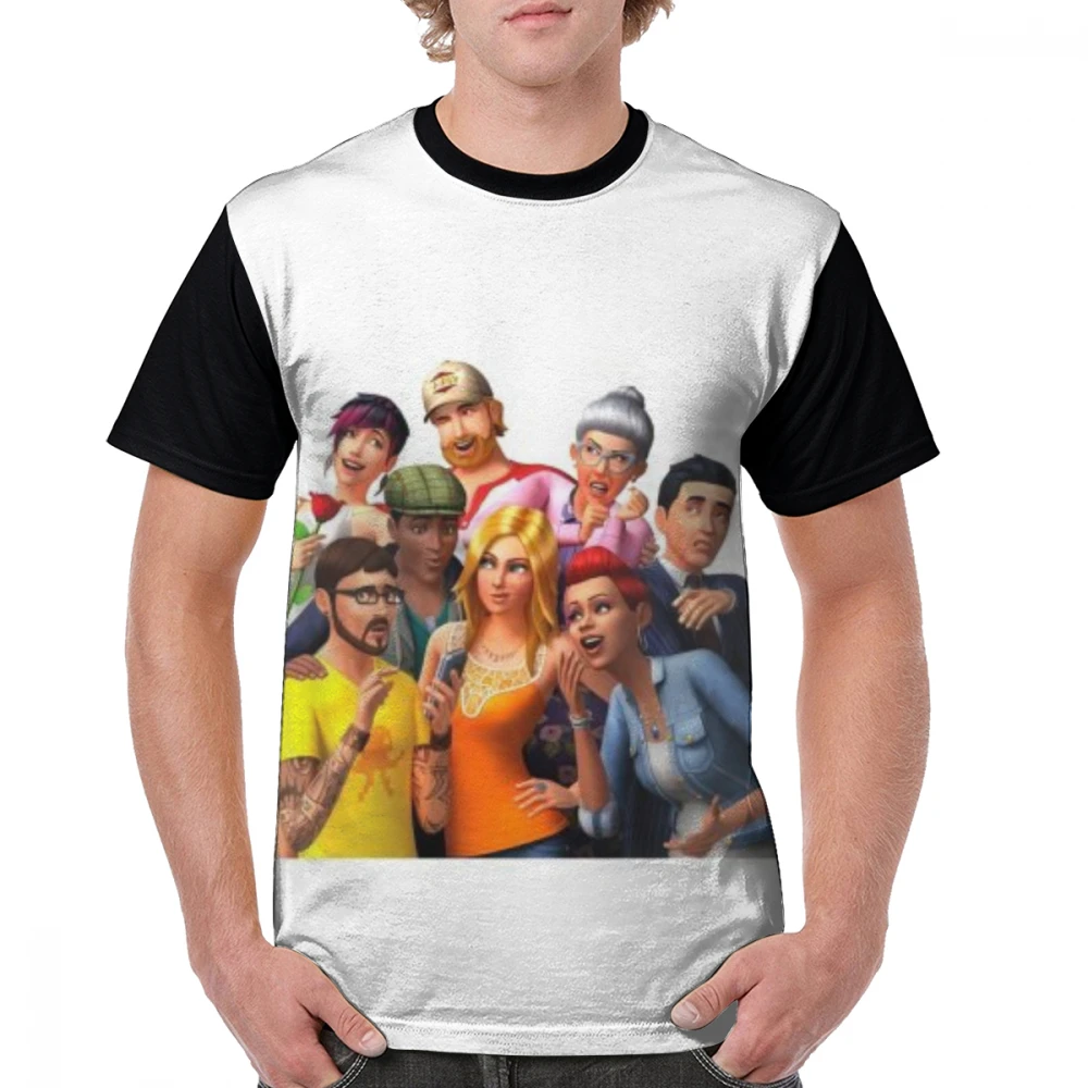 The Sims 4 T Shirt The Sims 4 Avatar Game PC футболка из полиэстера Футболка с кружевными рукавами футболка забавная пляжная Мужская футболка большого размера - Цвет: Черный