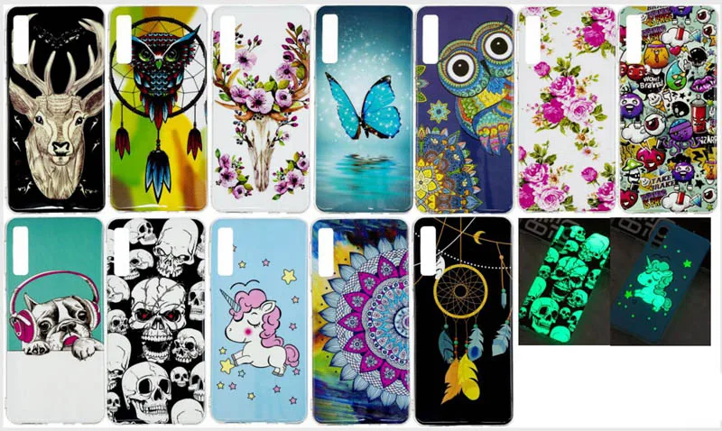 Череп светящийся мягкий чехол из термопластичного полиуретана для sony XZ3 Galaxy A7 A9 J4