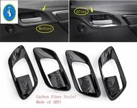 yimaautotrims for honda fit jazz 2014 2015 2016 2017 2018 abs inner car door pull handle more protection cover trim 4 pcs set