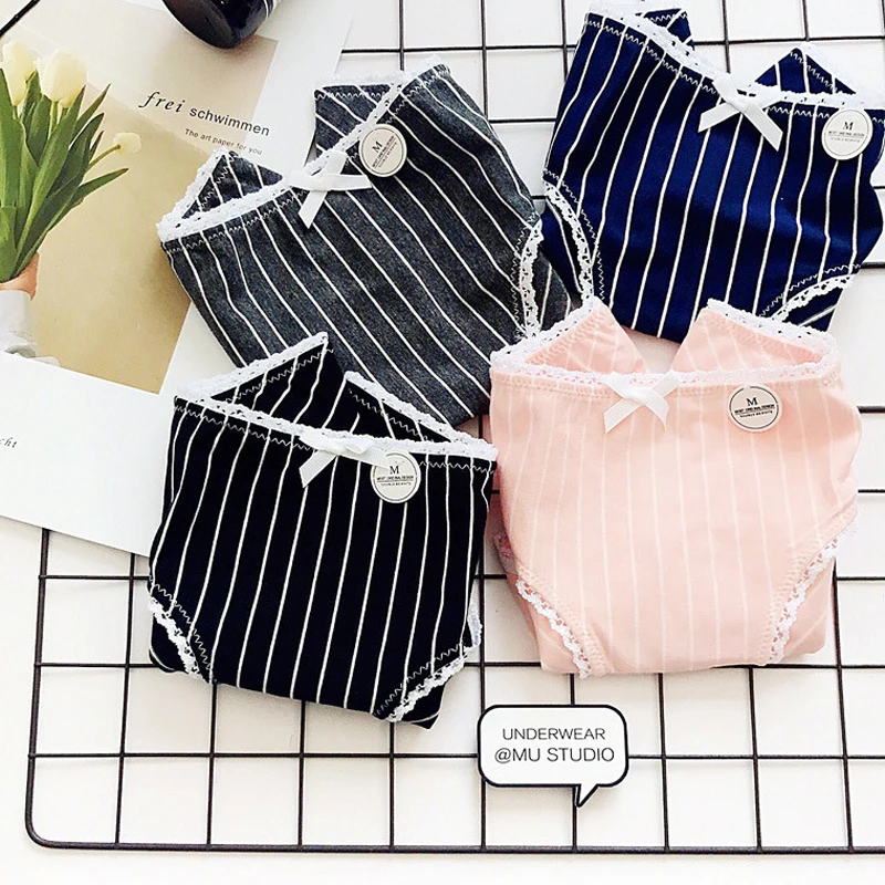 SP & CITY Япония Стиль классические полосатые хлопковые трусы нижнее белье молодая