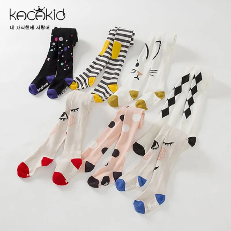 Kacakid/Колготки для маленьких девочек Осенние милые колготки с большими глазами