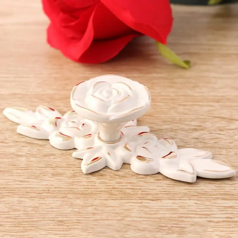 Античное Золото Роза Кабинет Ручки Двери Ящика Dresser Шкаф Тянуть Дверные |