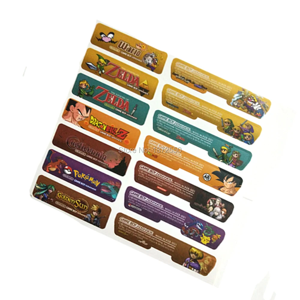 Стикеры аниме тематические персонализированные замена этикеток для GameBoyAdvance 10/280