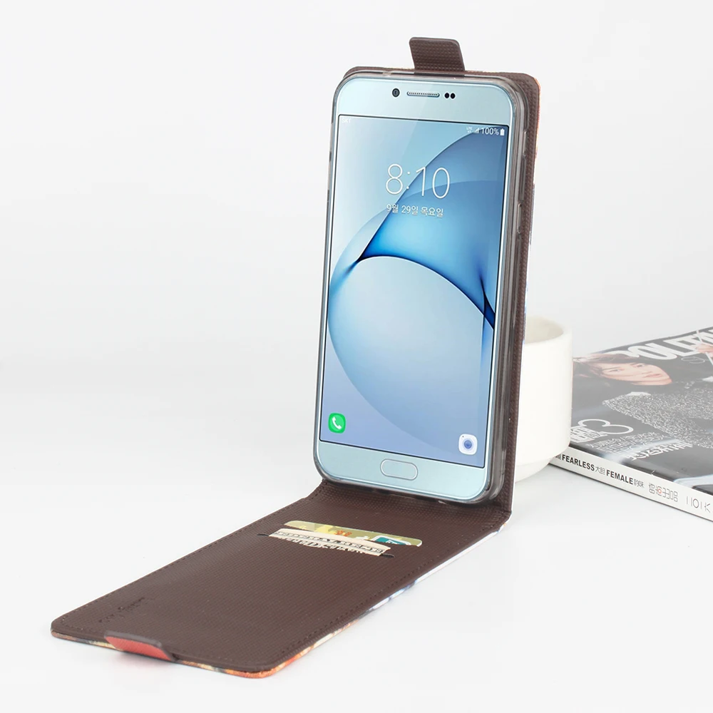 Флип Чехол Для samsung Galaxy A8 2016 случае роскошный мобильный бумажник кожаный чехол