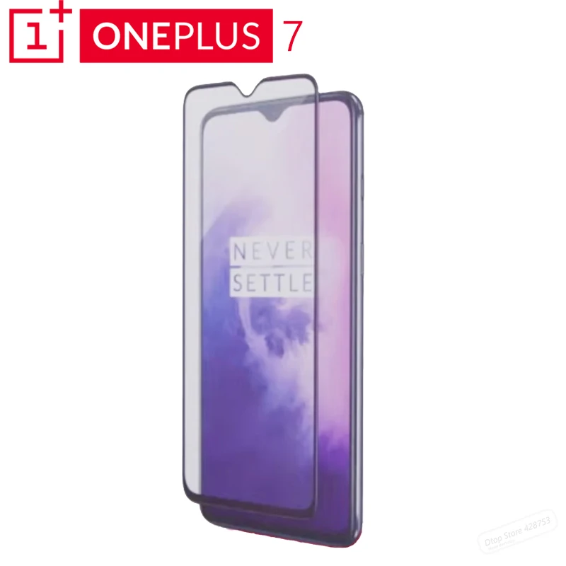Black Oneplus 7, 3D, закаленное стекло, защита экрана, полное покрытие, идеально подходит для изогнутых краев, супер твердое, 9 H, олеофобное покрытие - Цвет: Black
