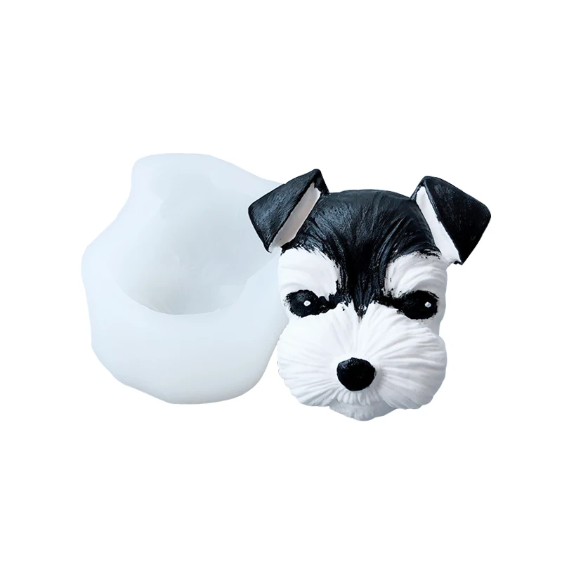 Schnauzer силиконовая гипсовая форма для головы собаки милая собака DIY Арома