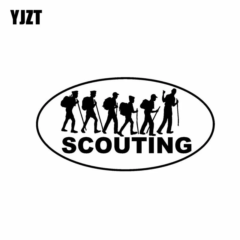 

YJZT 16CM*8.4CM SCOUTING Oval Vinyl Decal Personality Car Sticker Black Silver C10-01551