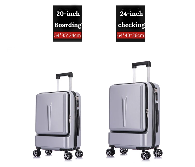 BXJZHTLRZK new suitcase front open computer bag high quality business 20" 24" rolling luggage boarding student suitcase