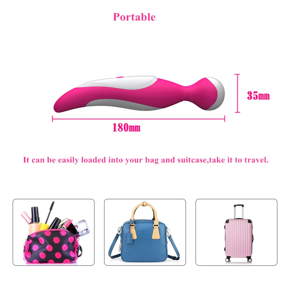 Мощная Беспроводная волшебная палочка 7 скоростей AV вибратор Стимулятор клитора