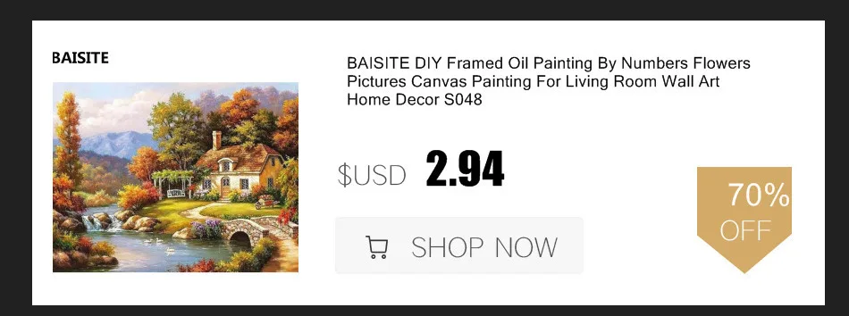 BAISITE DIY картина маслом в рамке по номерам цветы картины холст живопись для гостиной стены Искусство домашний декор E960
