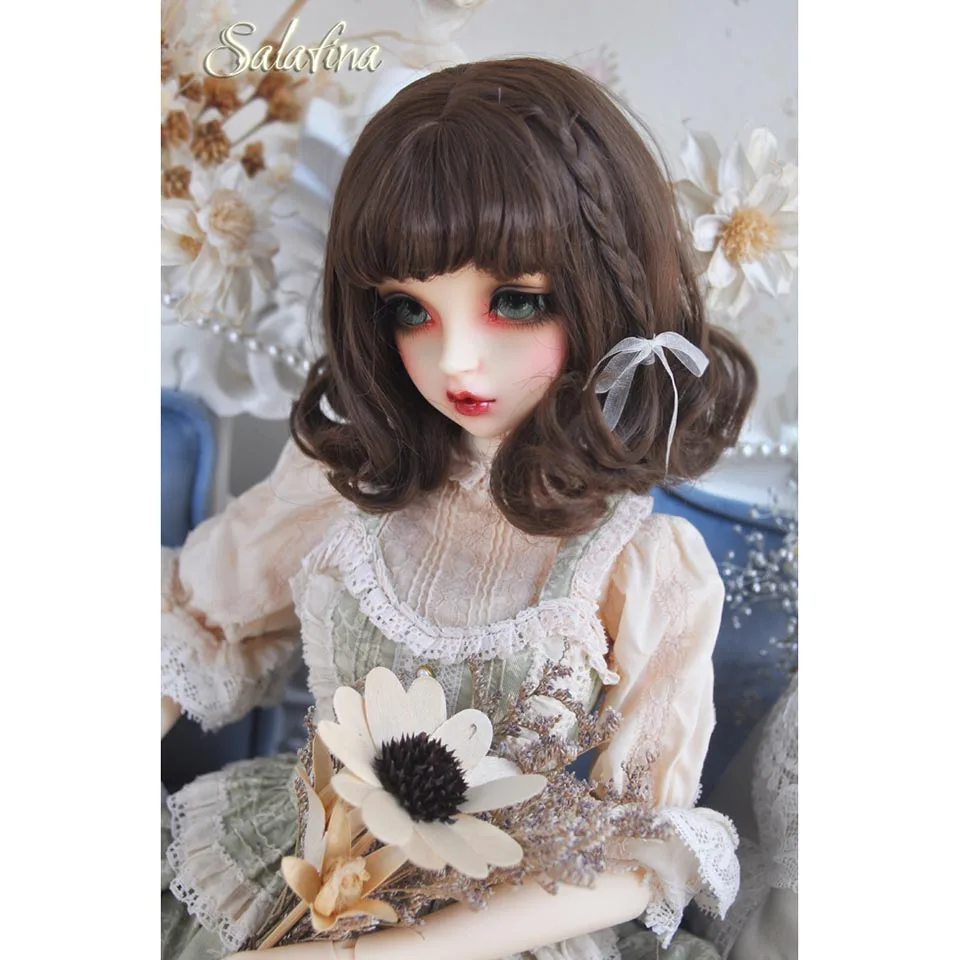 Allaosify 1 шт. коричнево-черные короткие вьющиеся волосы BJD парик 1/3 1/4 1/6 bjd кукла парик