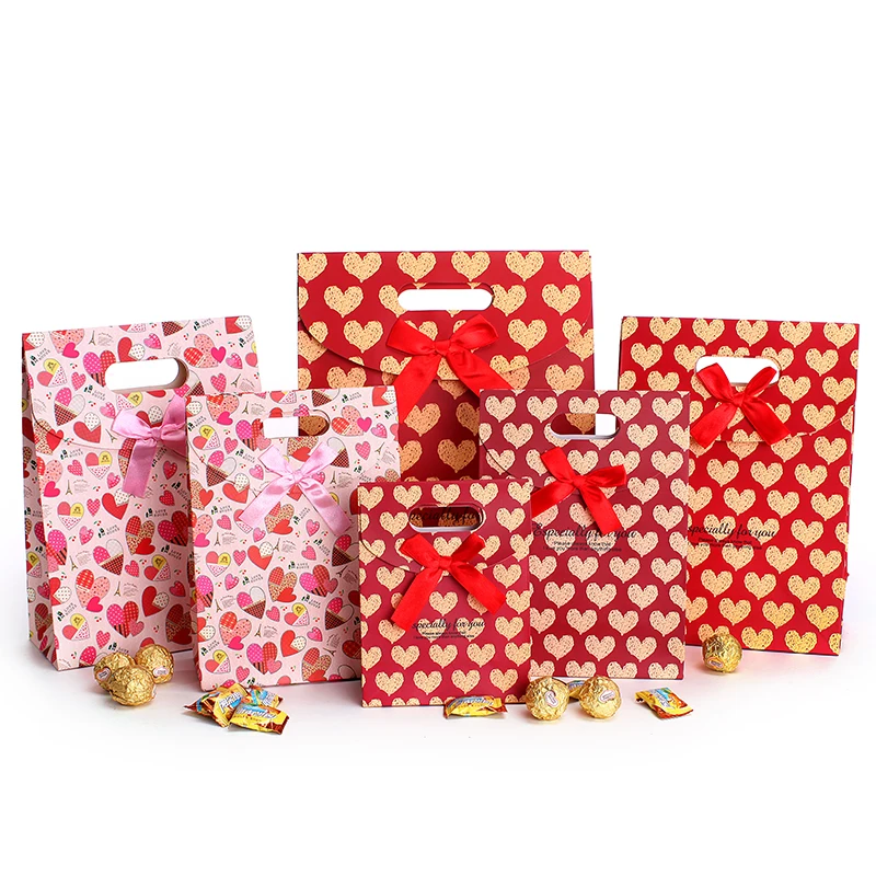 Weekends Deal Packaging Real Food Bags Red/Pink Paper Cake Cookies Packing 13x6x17cm Bag Flexiloop Handle Package | Дом и сад