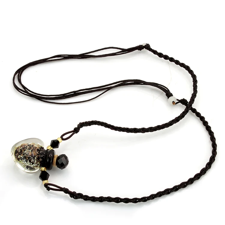 Сердце Золото песок стеклянная бутылка подвески для ароматерапии 23 мм эфирное