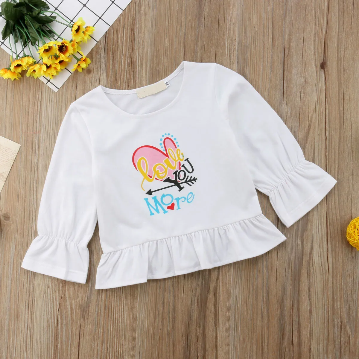 Милая Повседневная хлопковая одежда с длинными рукавами для маленьких девочек