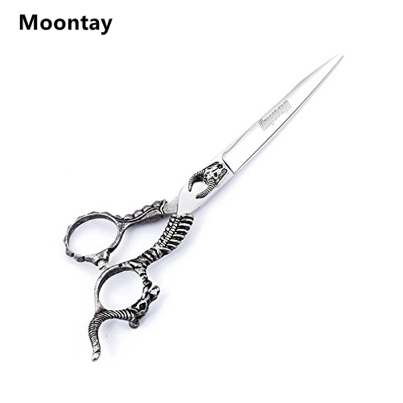 

7.0" Pet Scissors Dog Grooming Scissors Cattle Handle Cutting Shears Sharp Edge Hair Shears with Bag Animals Hair Cutting Tools