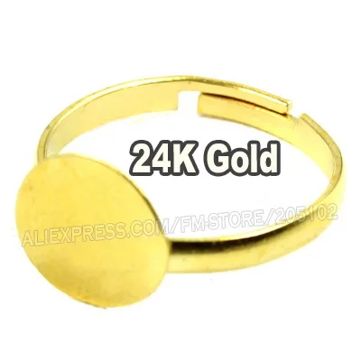 35 шт./лот 18 мм металлическое регулируемое кольцо для пальцев настройки Золотой