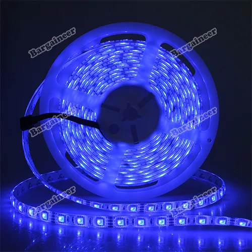 bargaineer guaranteed 5M 5050 RGB 150 LED SMD Light Strip 44 Key IR Remote 12V 2A Power Supply All match|light blue white flag|light emitting