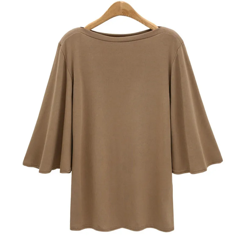 2018 Новый Уличная женщина широкий Flare рукавом Свободные Повседневное блузки для