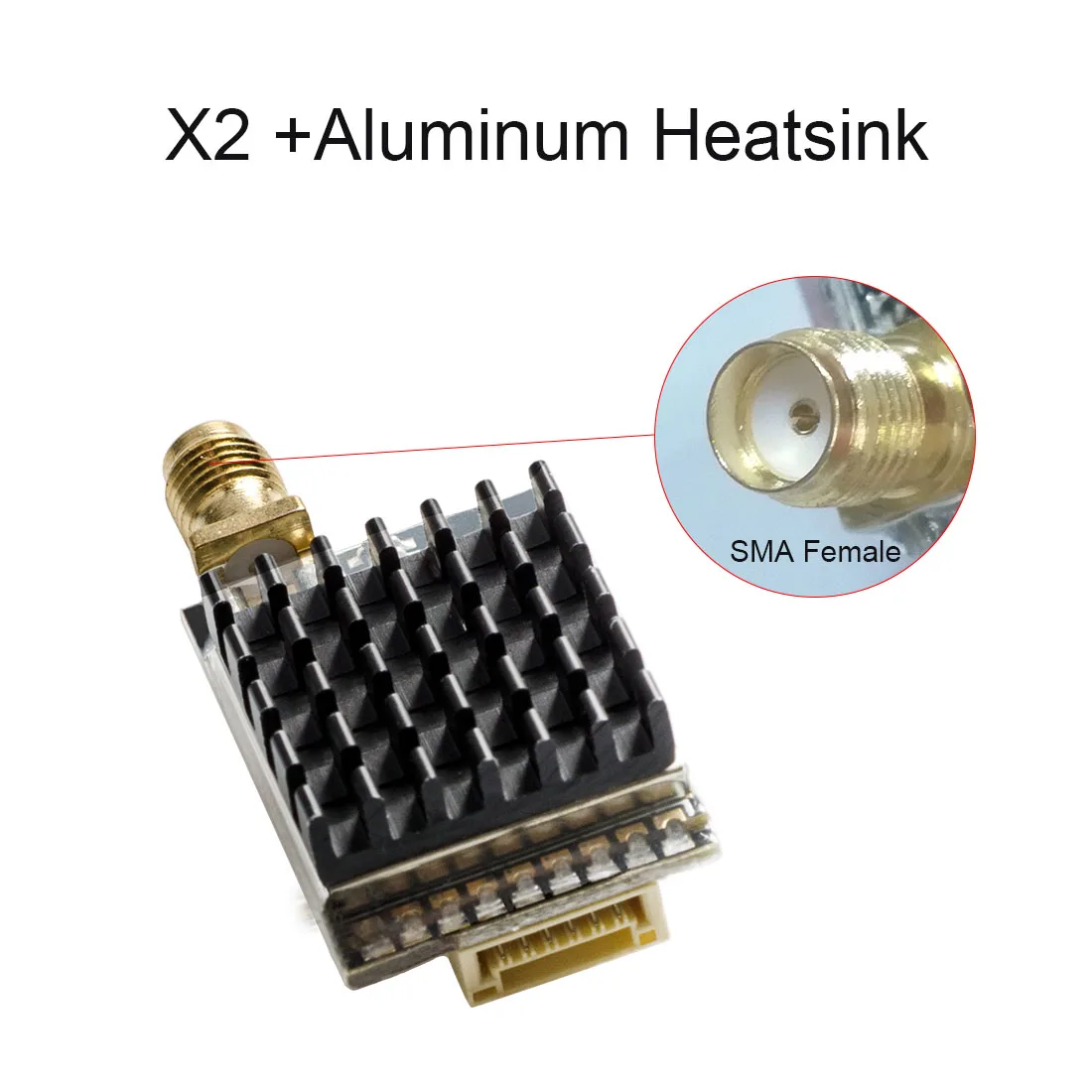 SMA 2pcs-Heatsink АКК X2 5,8 ГГц 40CH 0,01 mW/25 mW/200 mW/500 mW/800 МВт переключаемый fpv-передатчик совместим с Betaflight OSD FC - Цвет: SMA 2pcs-Heatsink